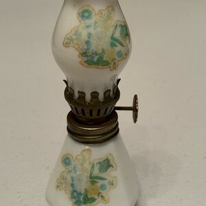 Miniature Floral Ceramic Oil Lamp